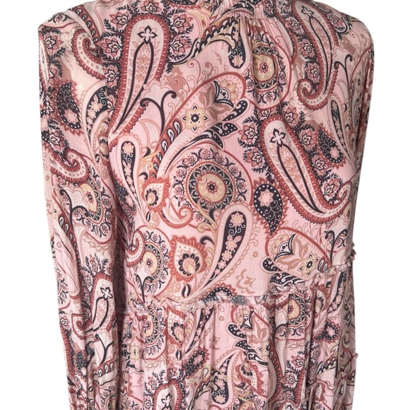 Anthropologie | Cady Tiered Paisley Printed Tunic Dress Size Small Boho Smocked - Picture 14 of 16